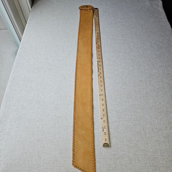 Free People Camel Suede Bohemian Belt with Lg Buckle 31-35 from Buckle to Holes - Picture 5 of 6